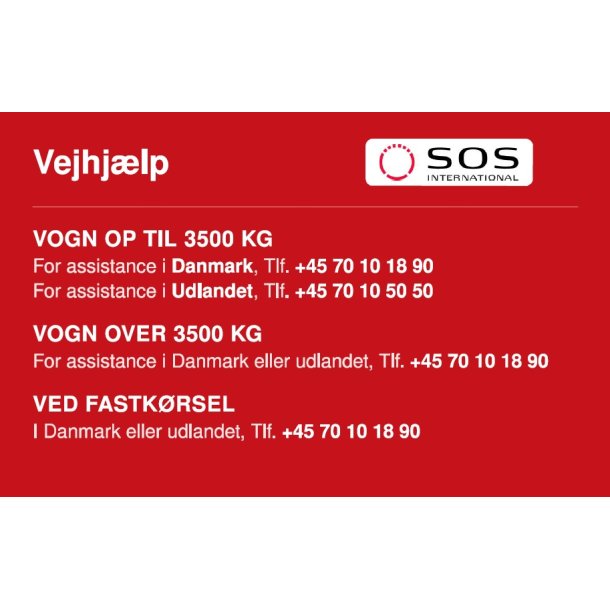 Bestil nyt Vejhj�lpskortskort