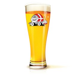 2 stk. �lglas med logo i brudsikker plastik